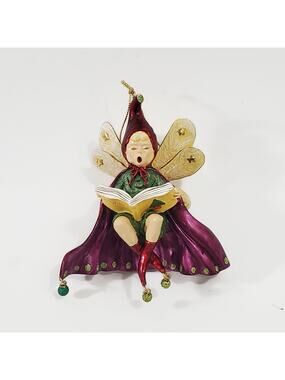 Vintage MMA Fairy Singing Noel Ornament 4"